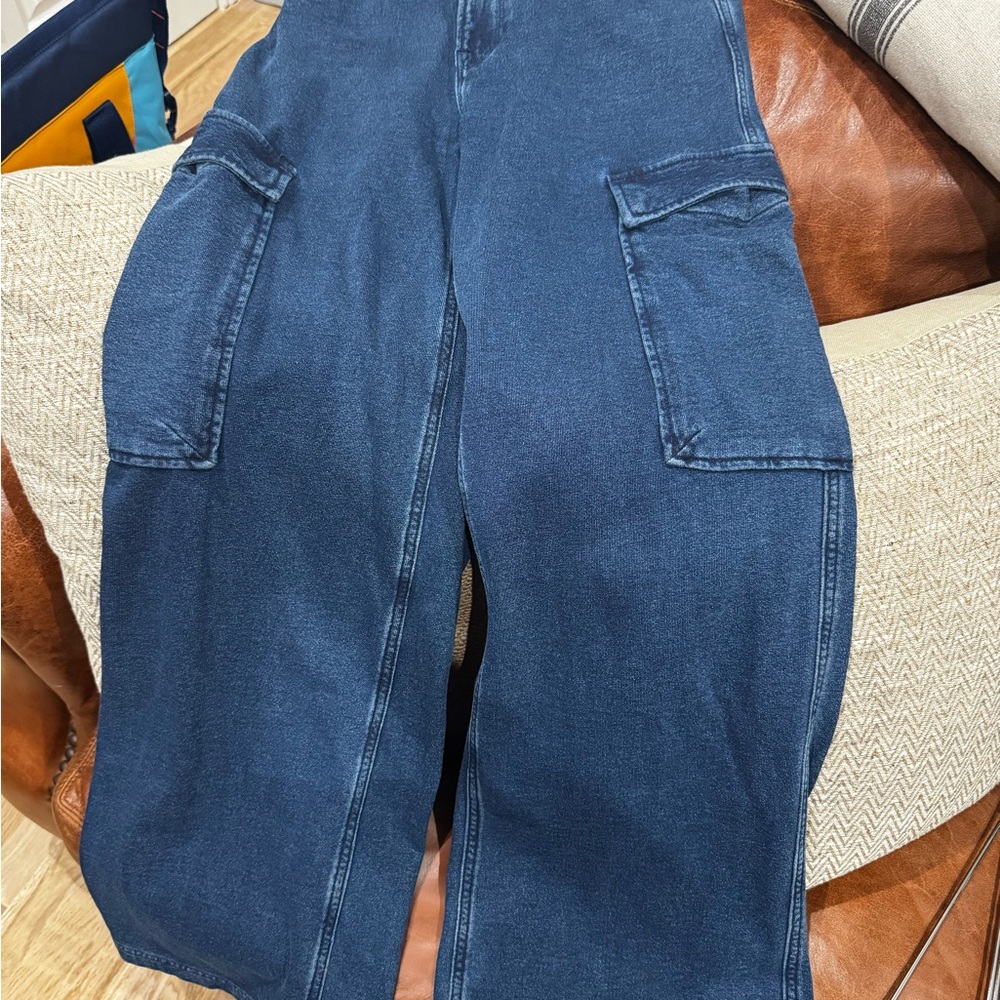Good American Blue Cargo Joggers